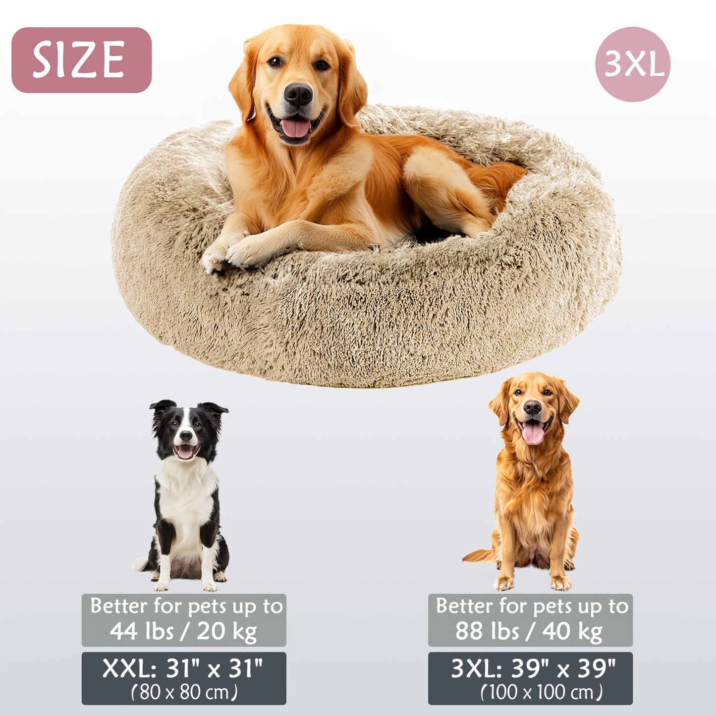 Calm & Cozy Paws: Heated Donut Cuddler Bed for Pets