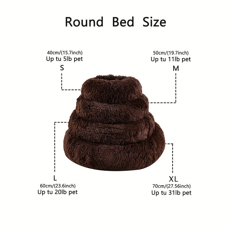 Plush Pet Nest – Soft & Cozy Round Bed for Cats & Dogs