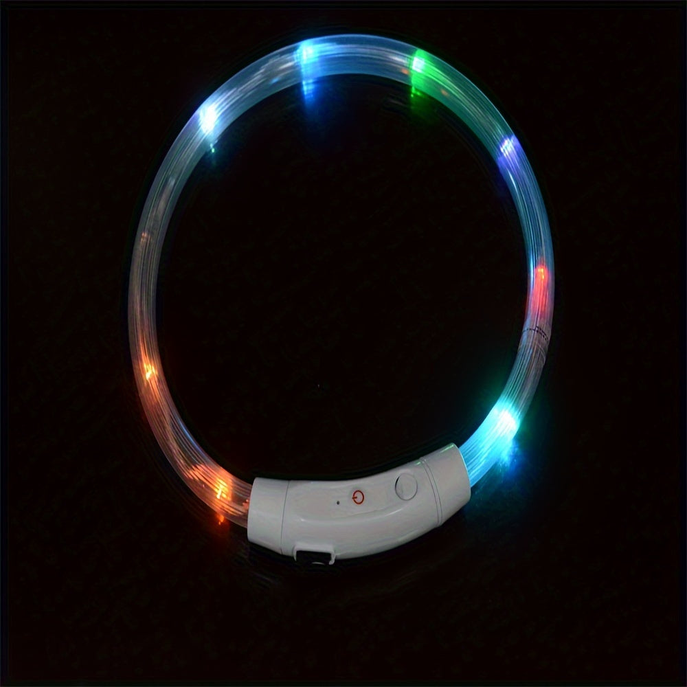 GlowPaws: USB Rechargeable LED Dog Collar for Night Visibility