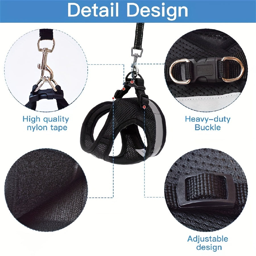 Super-Breathable Pet Harness & Leash Set – Stylish & Secure Control!