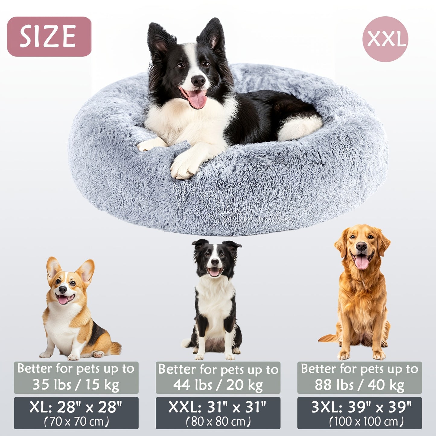 Calm & Cozy Paws: Heated Donut Cuddler Bed for Pets