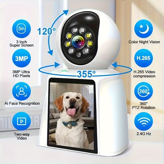 PawView: Smart Pet Camera with Touchscreen & 2-Way Calling