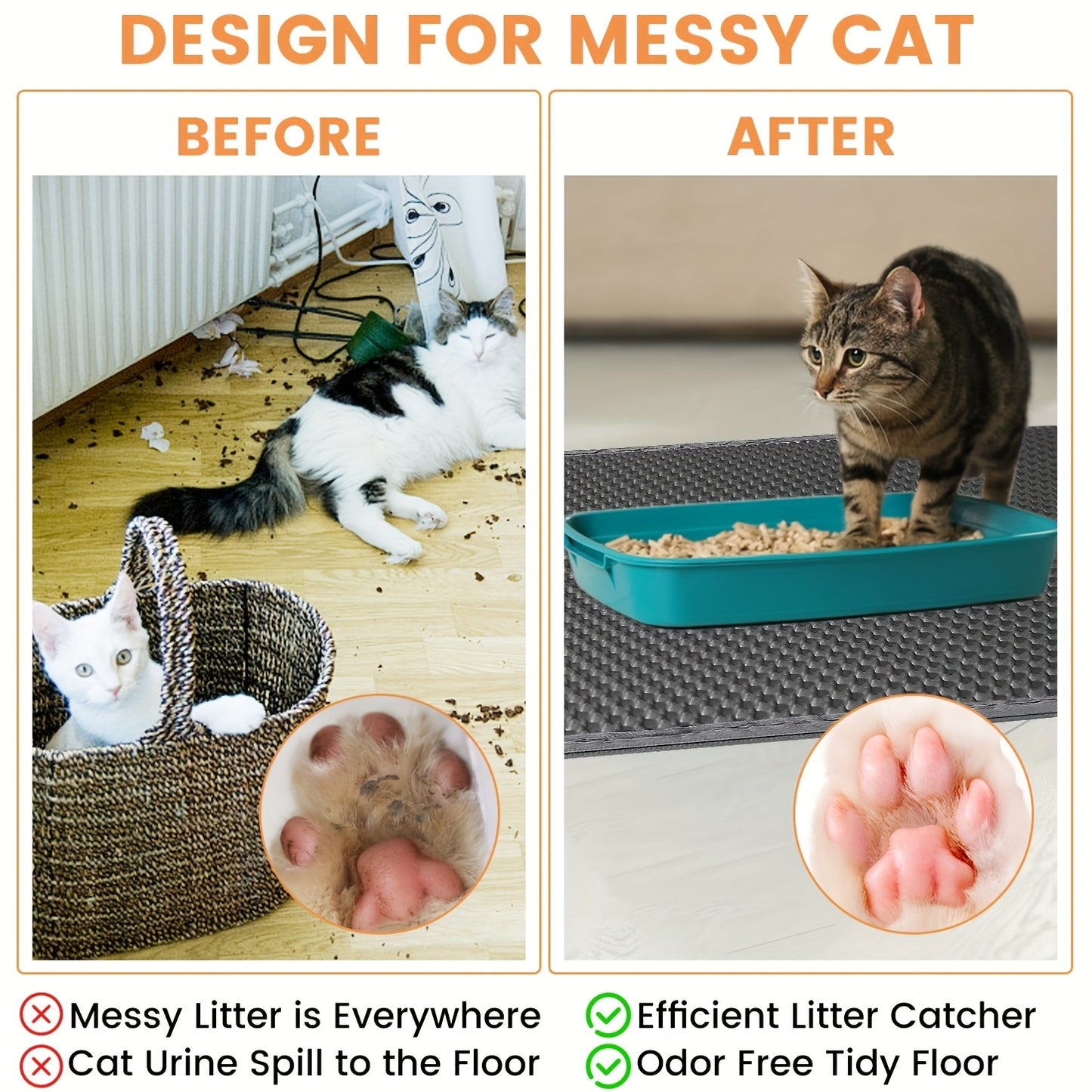 Honeycomb Double Layer Cat Litter Mat – Keep Your Floors Clean & Mess-Free