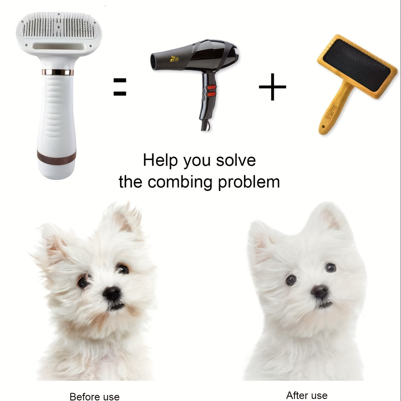 LovePaw: Heated Grooming Brush & Dryer with 3 Temp Settings (Valentine’s Gift)