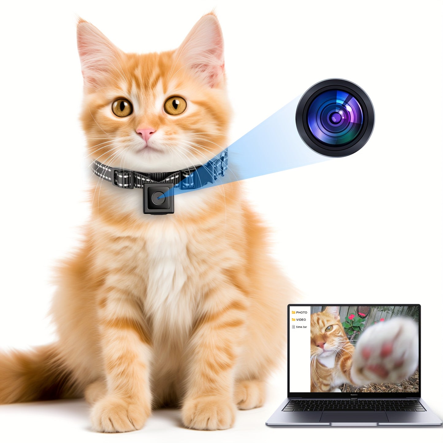 Cat Collar Camera – No WiFi Needed, Lightweight & Rechargeable