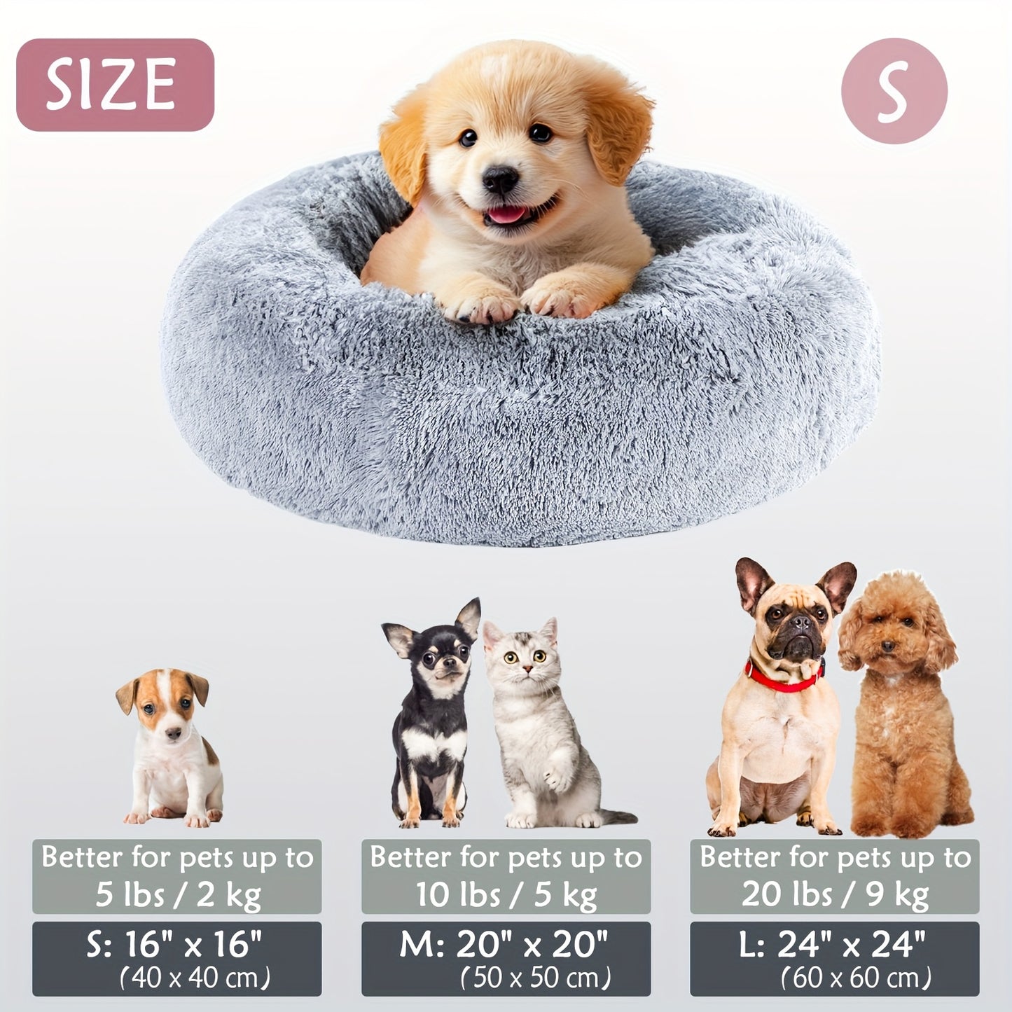 Calm & Cozy Paws: Heated Donut Cuddler Bed for Pets