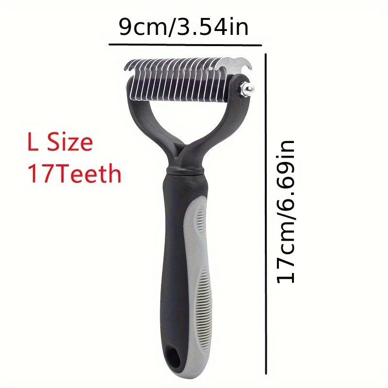 Dual-Action Pet Comb: 2-in-1 Knot Cutter & Thinner with Safety Blades