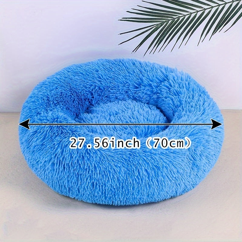 Plush Pet Nest – Soft & Cozy Round Bed for Cats & Dogs