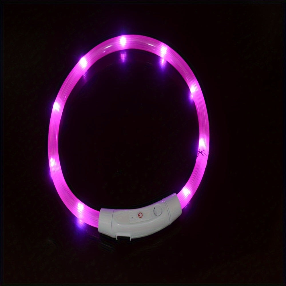 GlowPaws: USB Rechargeable LED Dog Collar for Night Visibility