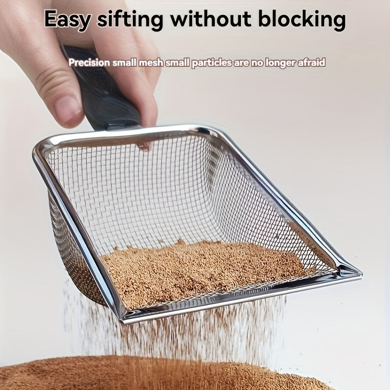 Premium Cat Litter Scoop: Stainless Steel with Fine Mesh for Easy Cleaning