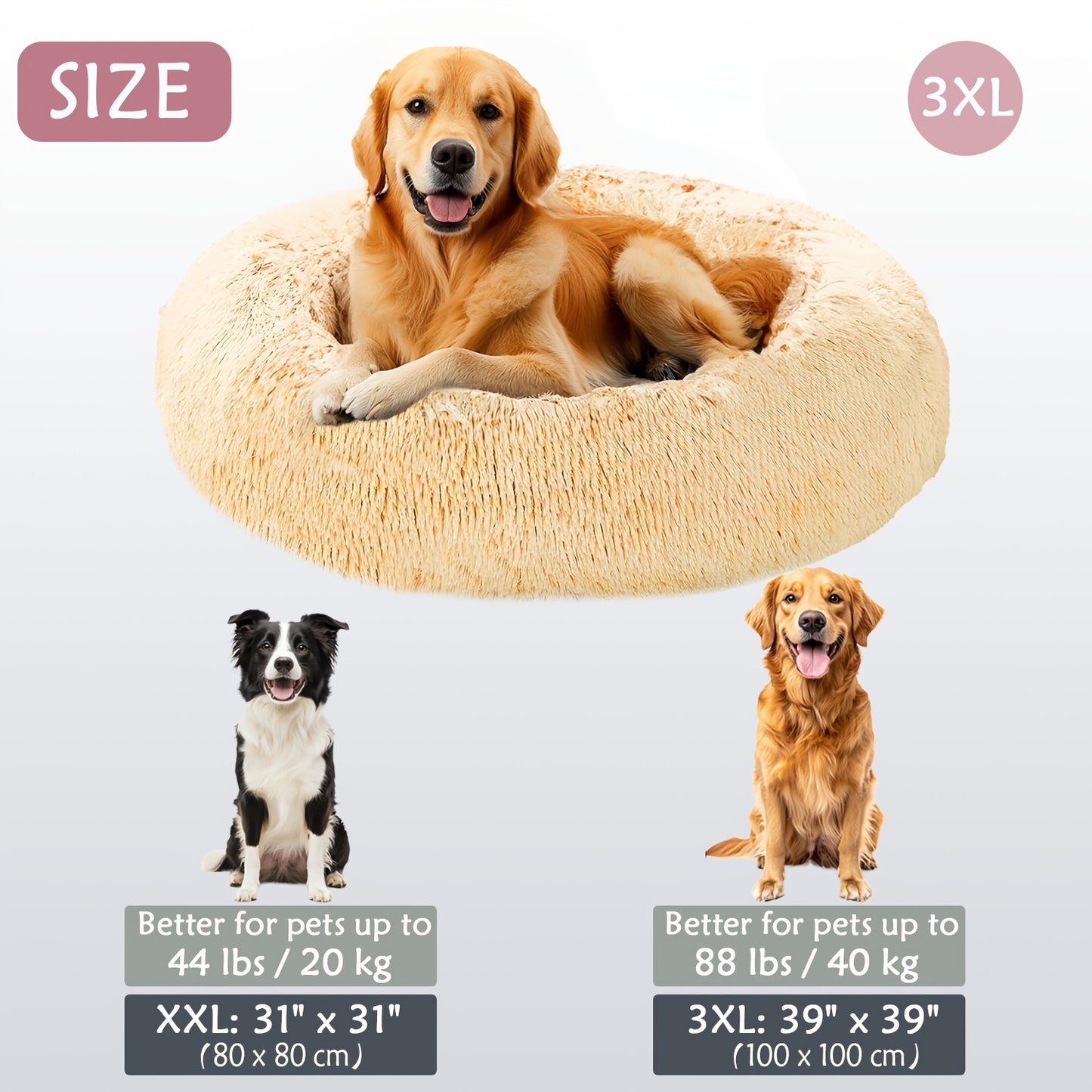 Calm & Cozy Paws: Heated Donut Cuddler Bed for Pets