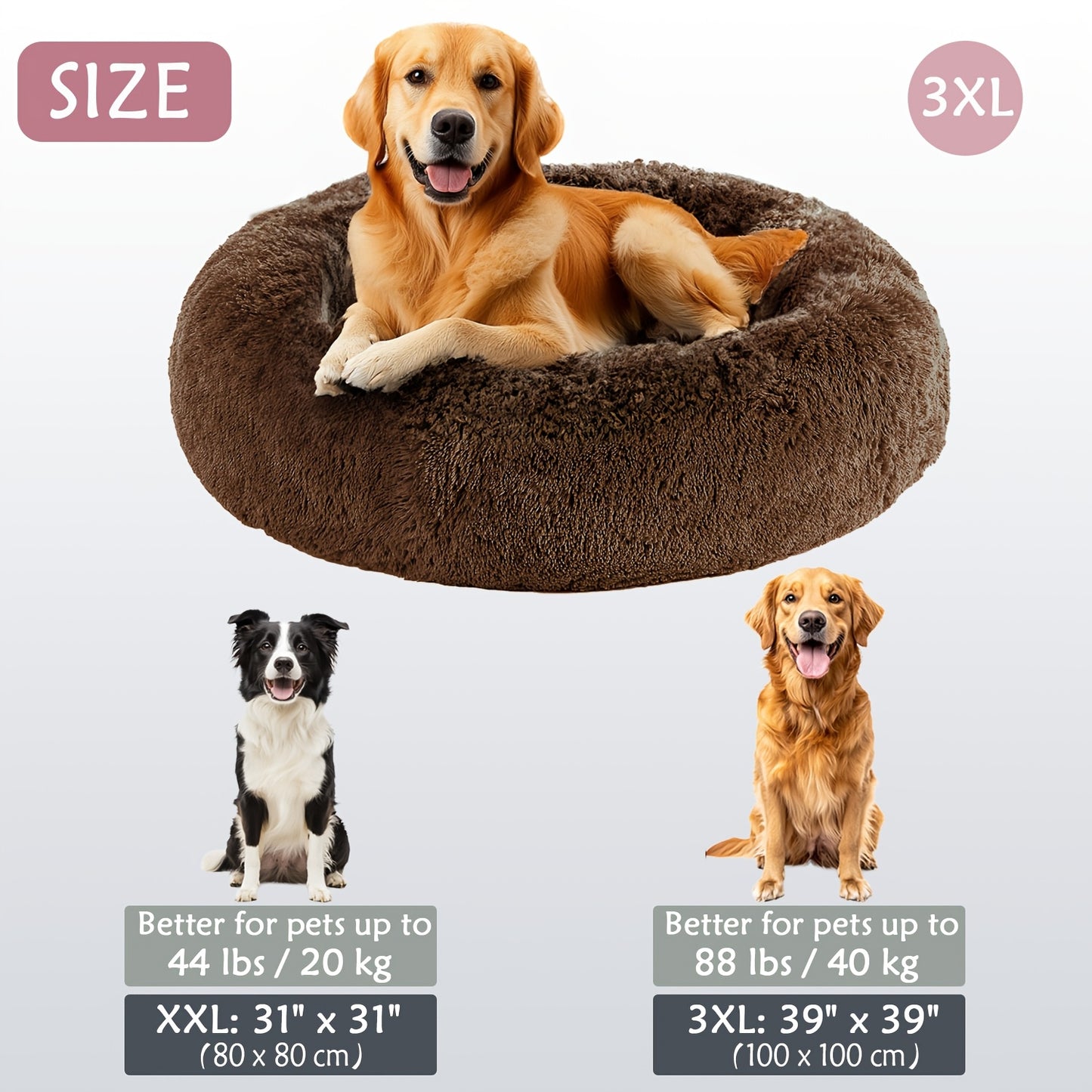 Calm & Cozy Paws: Heated Donut Cuddler Bed for Pets