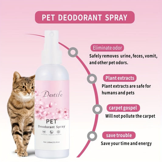 Destife: Plant-Based Pet Freshness Spray with Sakura & Cat Tail Scents