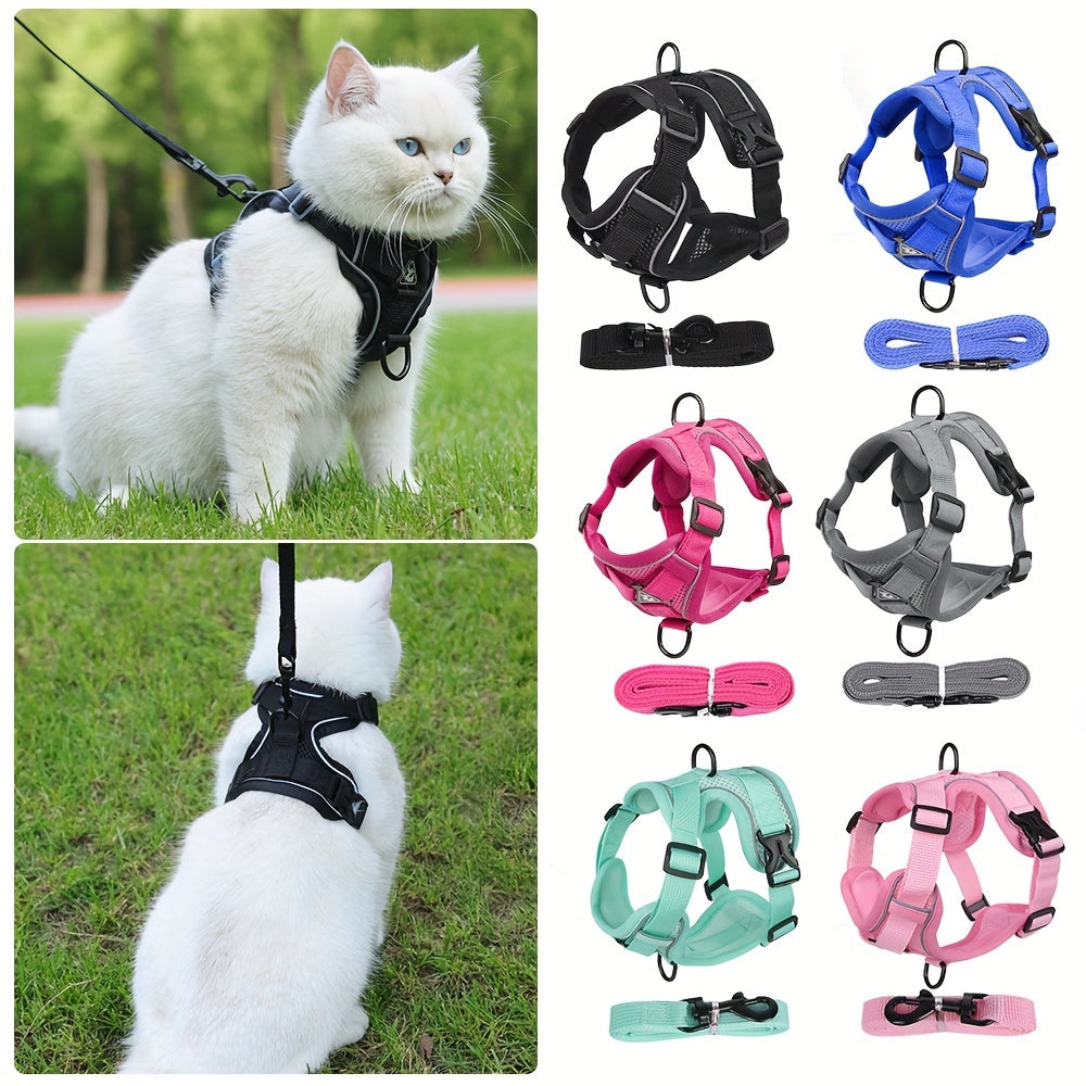 Reflective Cat Harness & Leash Set – Walks, Training, and Adventures Made Safe