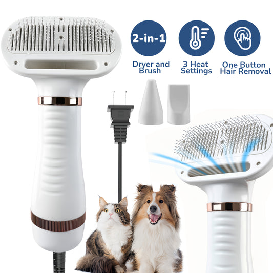 LovePaw: Heated Grooming Brush & Dryer with 3 Temp Settings (Valentine’s Gift)