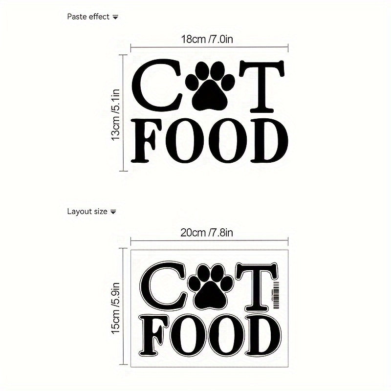 WhiskerWise: Waterproof PVC Cat Food Decal for Home Organization