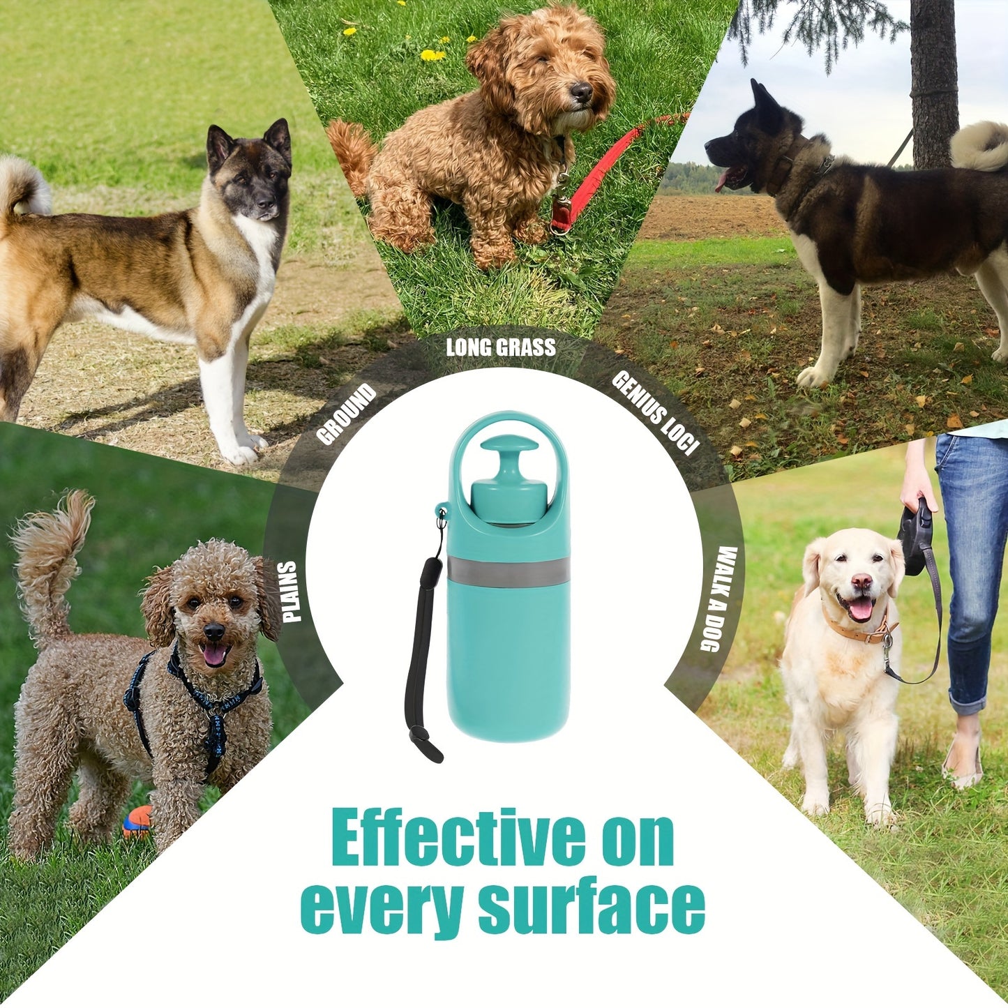 ClawGrip Pro: Portable Dog Poop Scooper with Leak-Proof Dispenser (Teal)