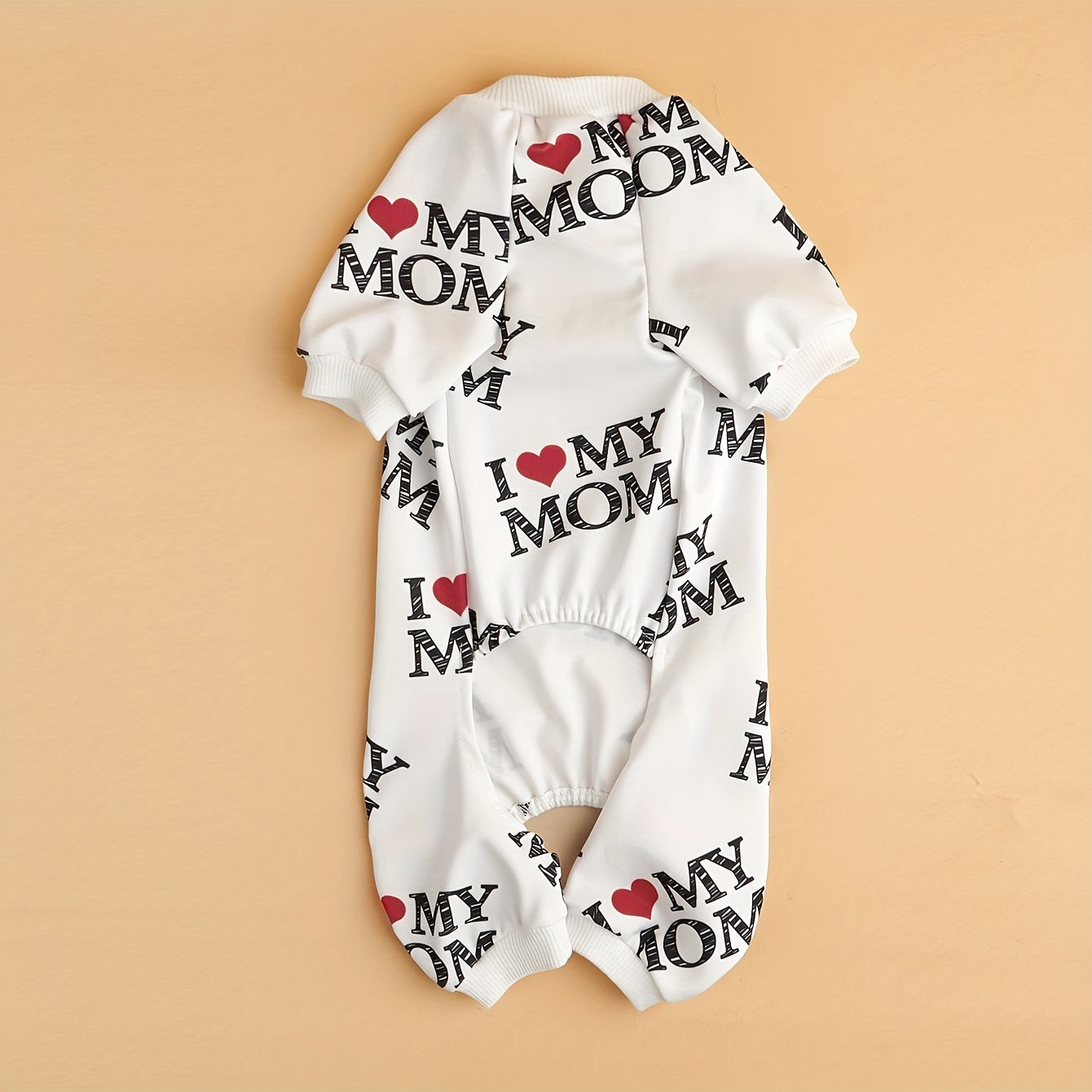 Paw-fectly Adorable: 'I Love My Mom' Pet Shirt for Dogs & Cats (White/Black/Red)