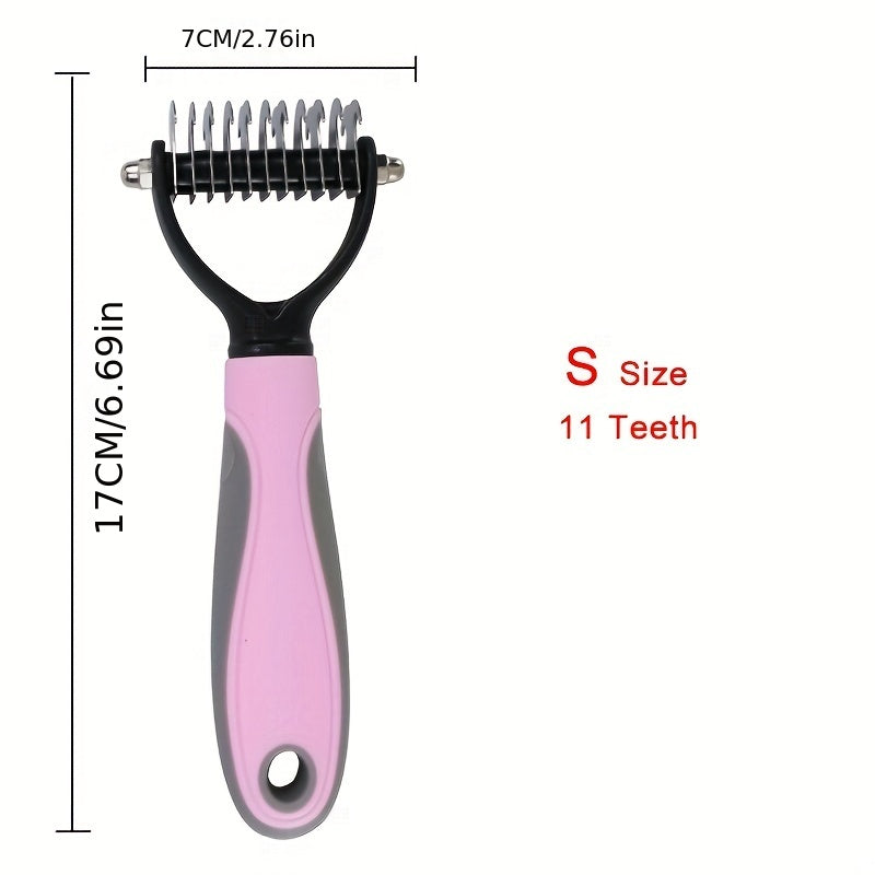 Dual-Action Pet Comb: 2-in-1 Knot Cutter & Thinner with Safety Blades