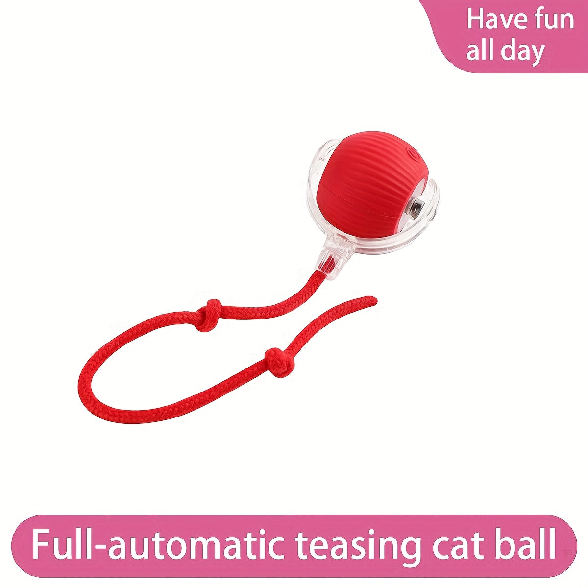 WhiskerWhirl: Rechargeable Cat Ball with Tail for Play & Exercise