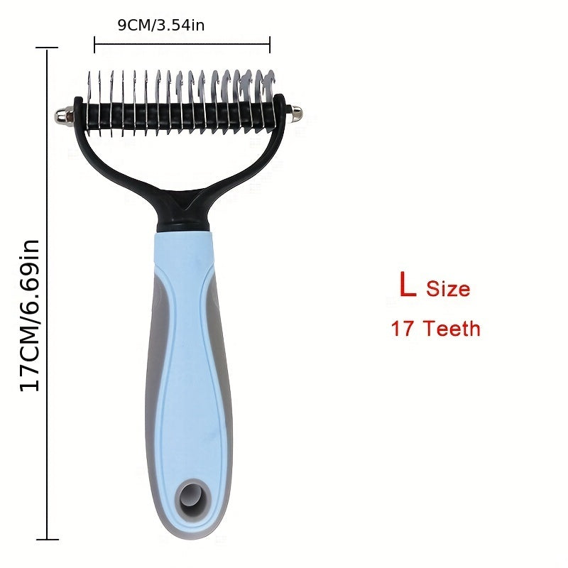 Dual-Action Pet Comb: 2-in-1 Knot Cutter & Thinner with Safety Blades