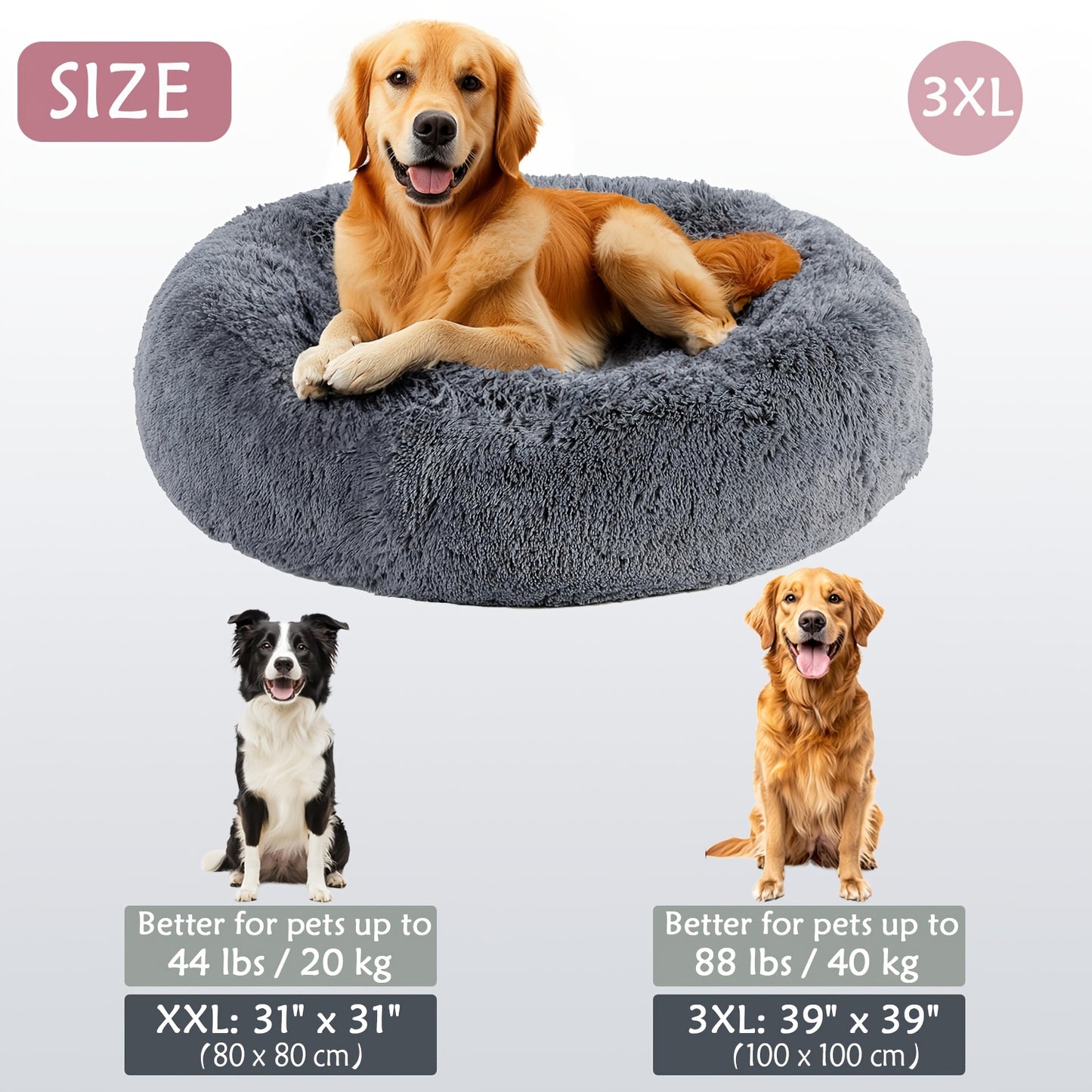 Calm & Cozy Paws: Heated Donut Cuddler Bed for Pets