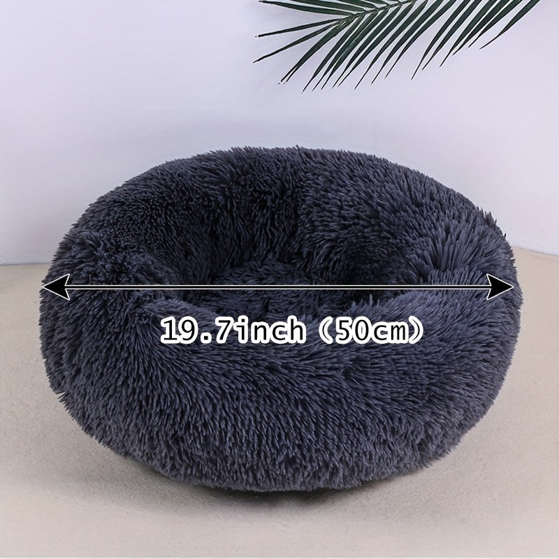 Plush Pet Nest – Soft & Cozy Round Bed for Cats & Dogs