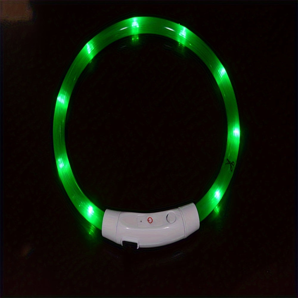 GlowPaws: USB Rechargeable LED Dog Collar for Night Visibility