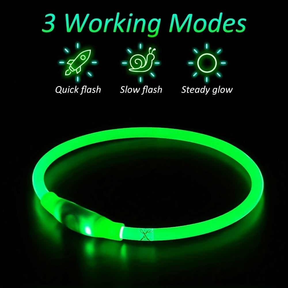 GlowPaw: 360° LED Light Collar for Dogs & Cats