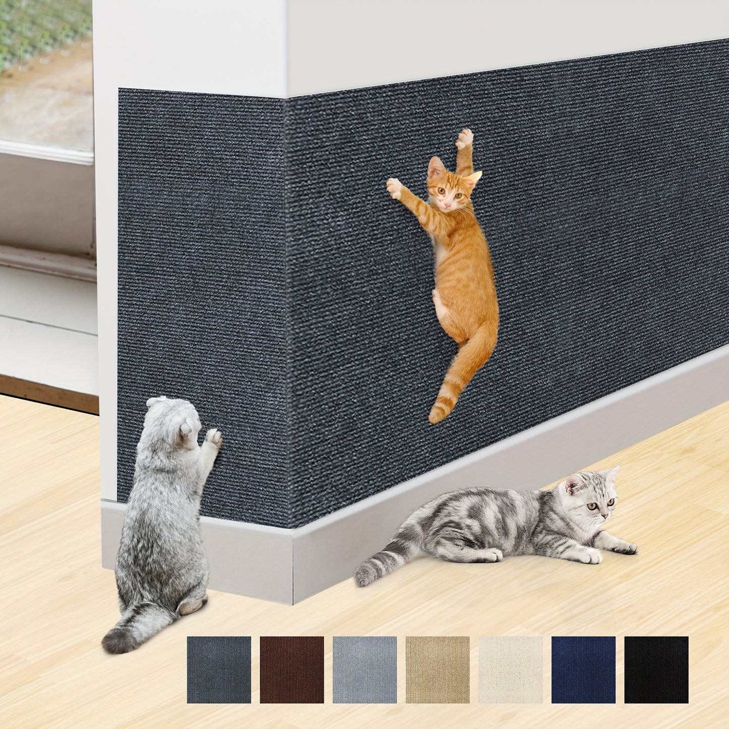 FurniGuard Self-Adhesive Cat Scratching Pad – Durable Polyester Protection for Furniture (YK418377) 🐾