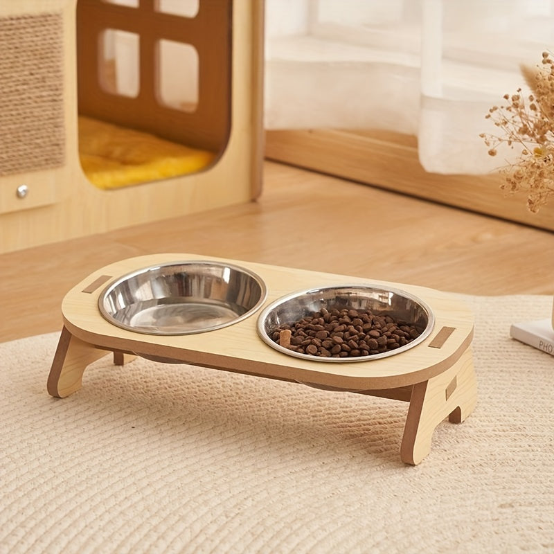 Zenwood: Elevated Mess-Free Cat Feeder