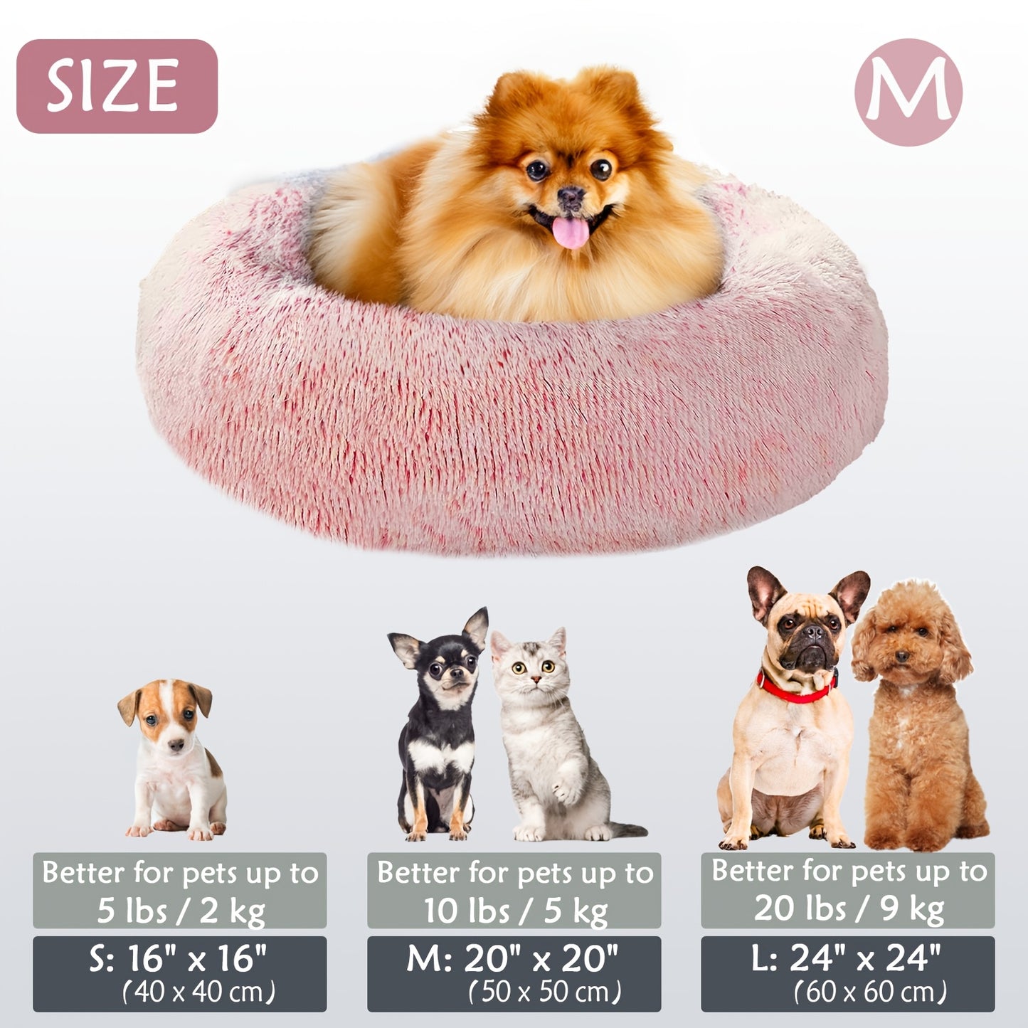 Calm & Cozy Paws: Heated Donut Cuddler Bed for Pets