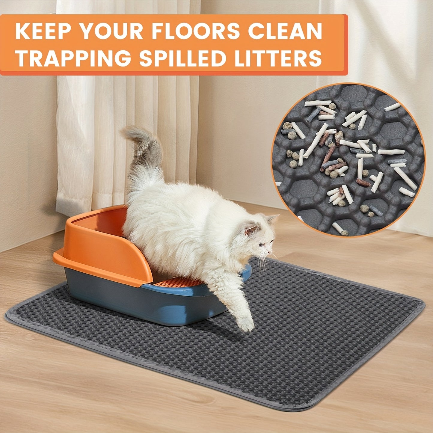 Honeycomb Double Layer Cat Litter Mat – Keep Your Floors Clean & Mess-Free