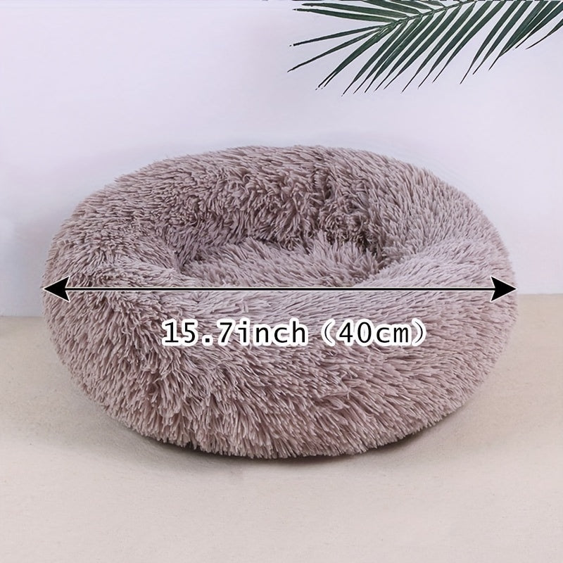 Plush Pet Nest – Soft & Cozy Round Bed for Cats & Dogs