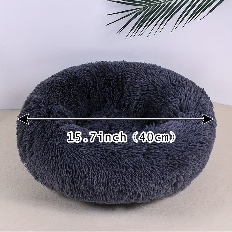 Plush Pet Nest – Soft & Cozy Round Bed for Cats & Dogs