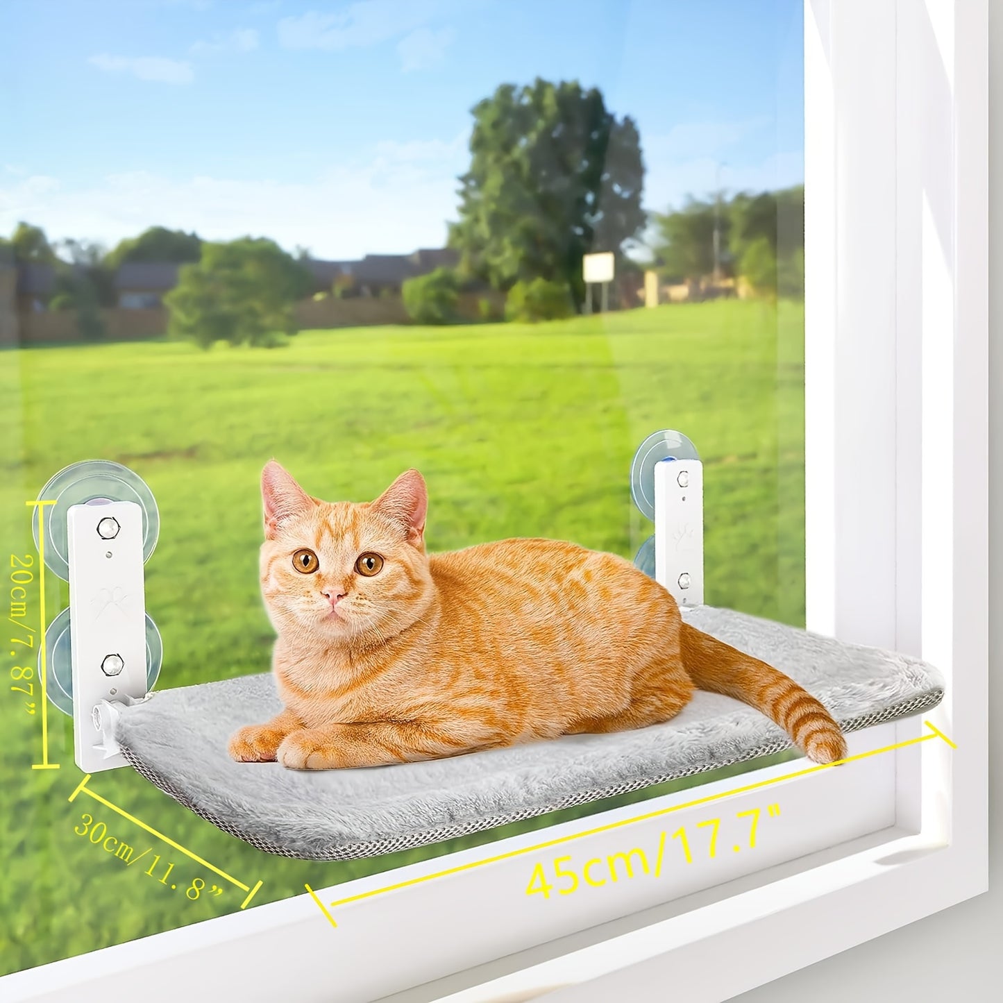 Window Whisker Lounge – Foldable Cat Perch Hammock with Steel Frame & Secure Suction Cups