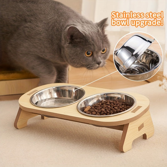 Zenwood: Elevated Mess-Free Cat Feeder