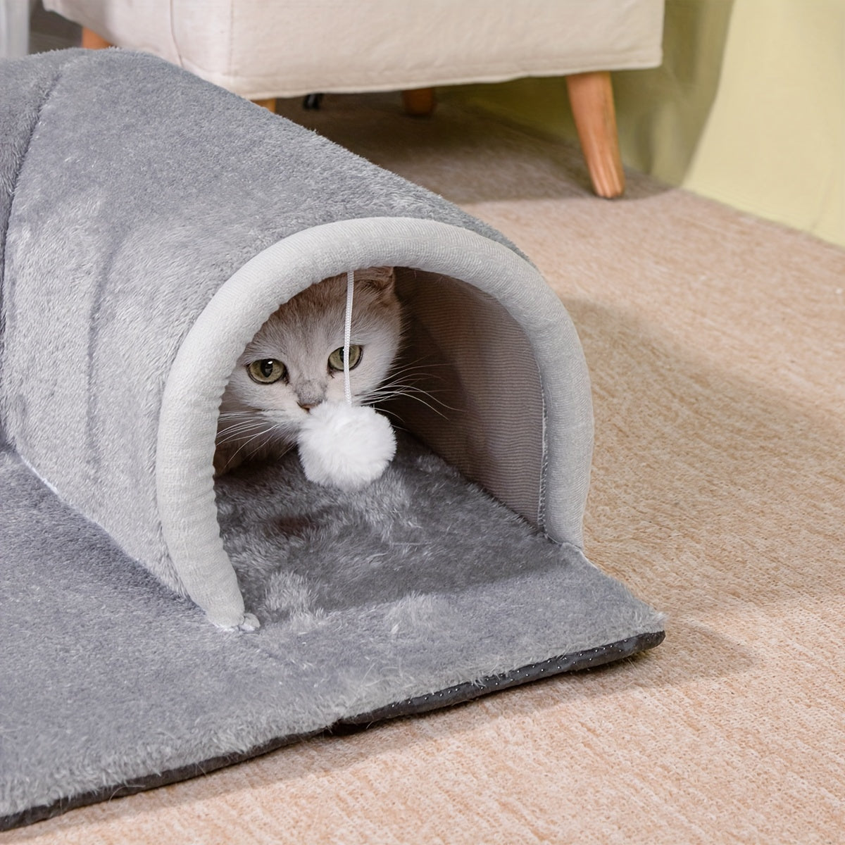 CozyPaws: 2-in-1 Cat Tunnel & Nest for Play & Sleep