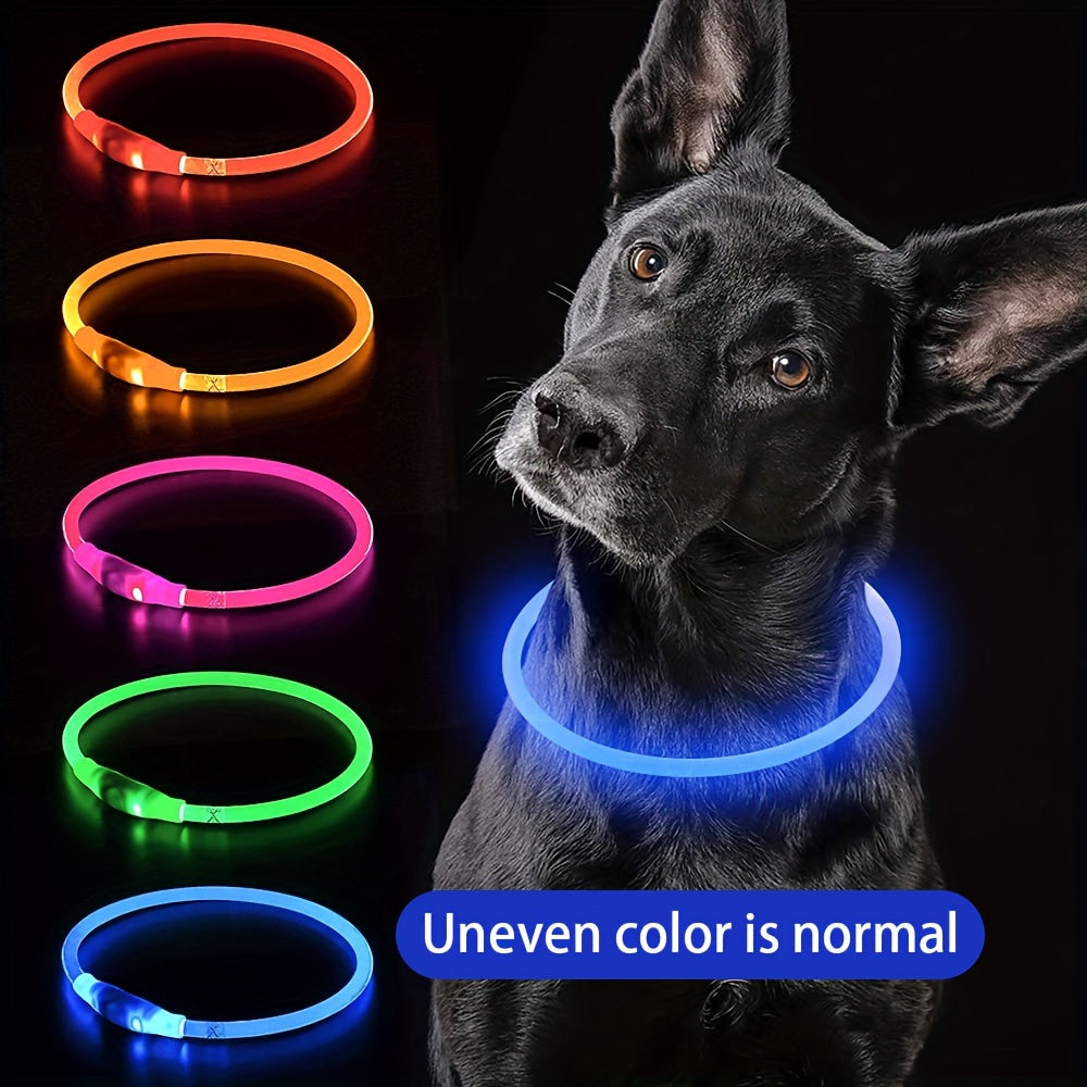 GlowPaw: 360° LED Light Collar for Dogs & Cats