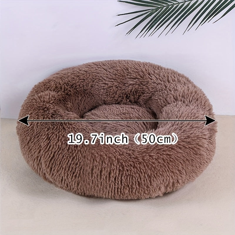 Plush Pet Nest – Soft & Cozy Round Bed for Cats & Dogs