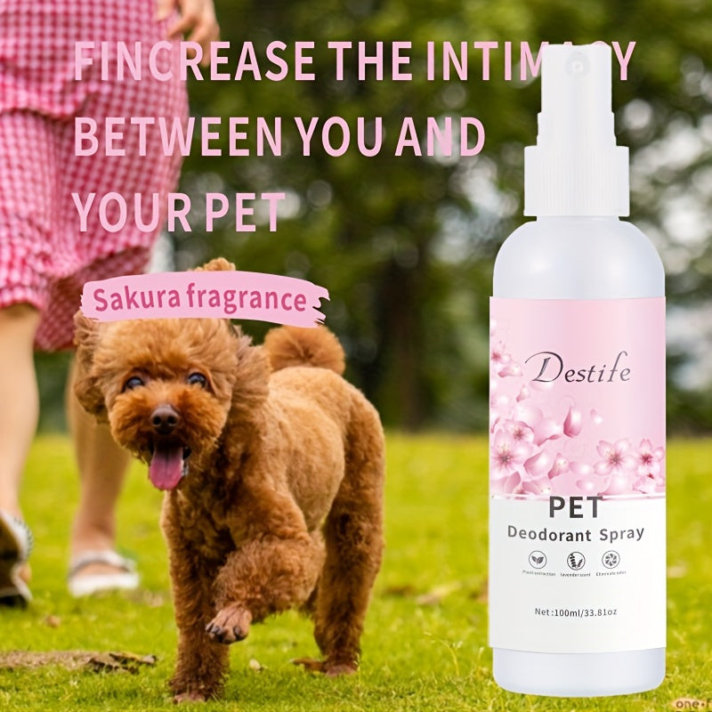 Destife: Plant-Based Pet Freshness Spray with Sakura & Cat Tail Scents