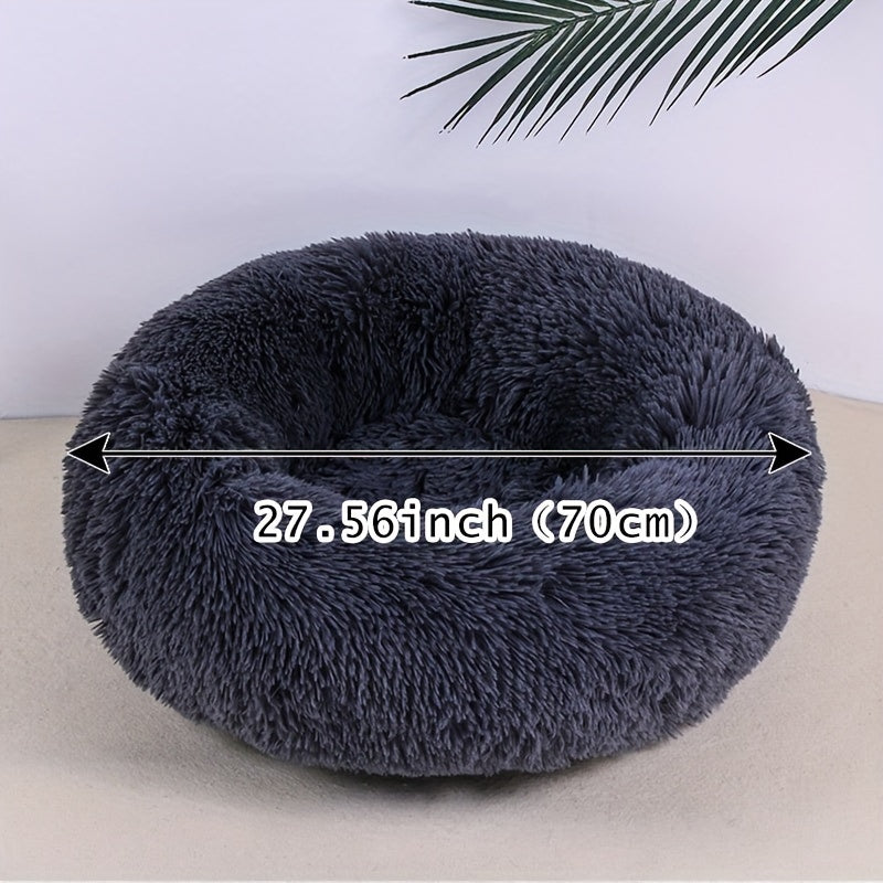 Plush Pet Nest – Soft & Cozy Round Bed for Cats & Dogs