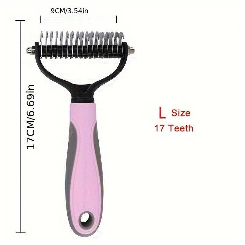 Dual-Action Pet Comb: 2-in-1 Knot Cutter & Thinner with Safety Blades