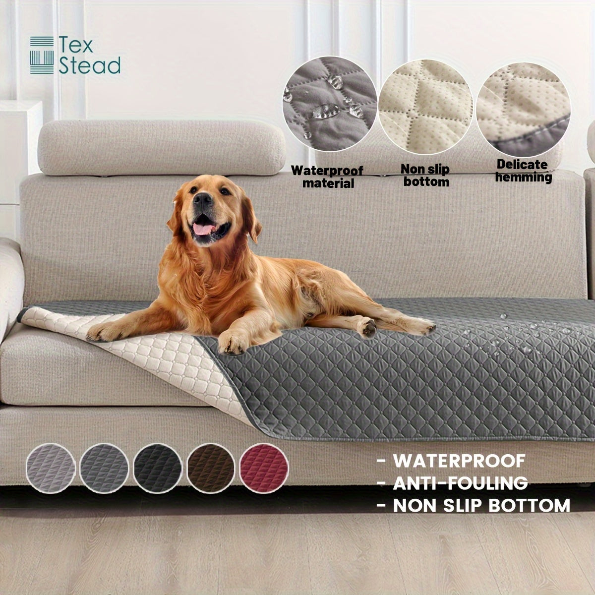 PawDry Protector Waterproof & Non-Slip Dog Bed Cover – Rectangle Design for All Breeds