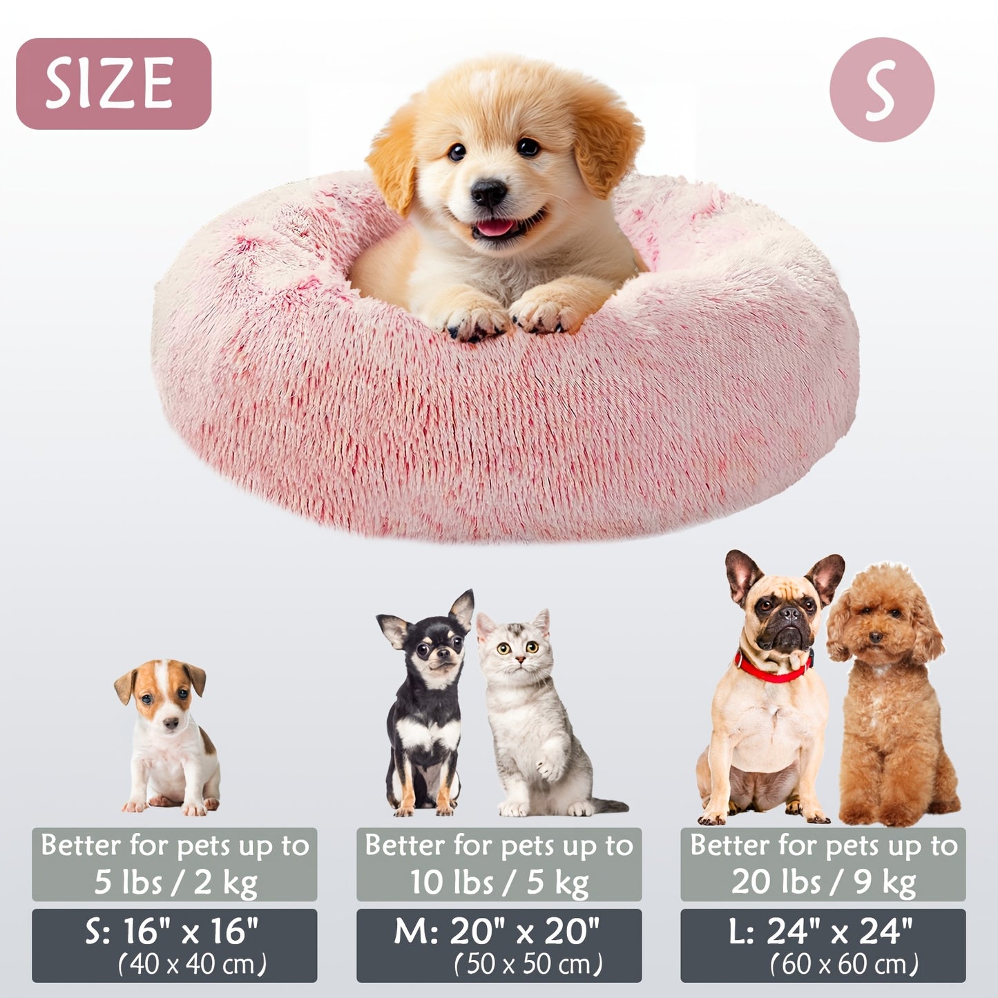 Calm & Cozy Paws: Heated Donut Cuddler Bed for Pets