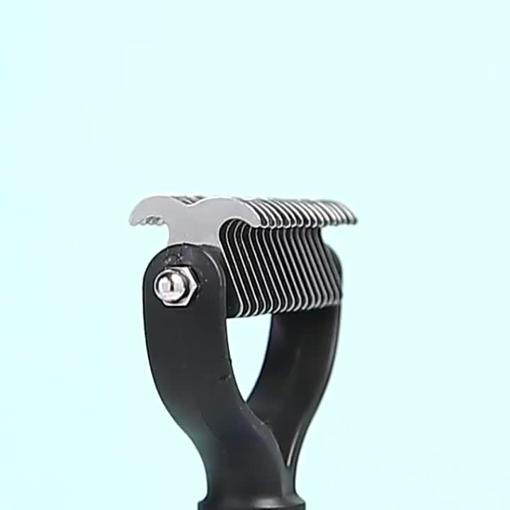 Dual-Action Pet Comb: 2-in-1 Knot Cutter & Thinner with Safety Blades