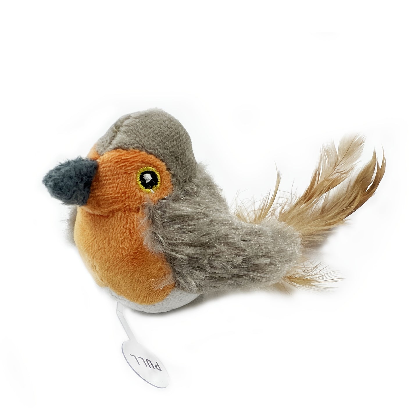 FeatherFrenzy: Battery-Powered Bird Call Toy with Feather Tail for Cats