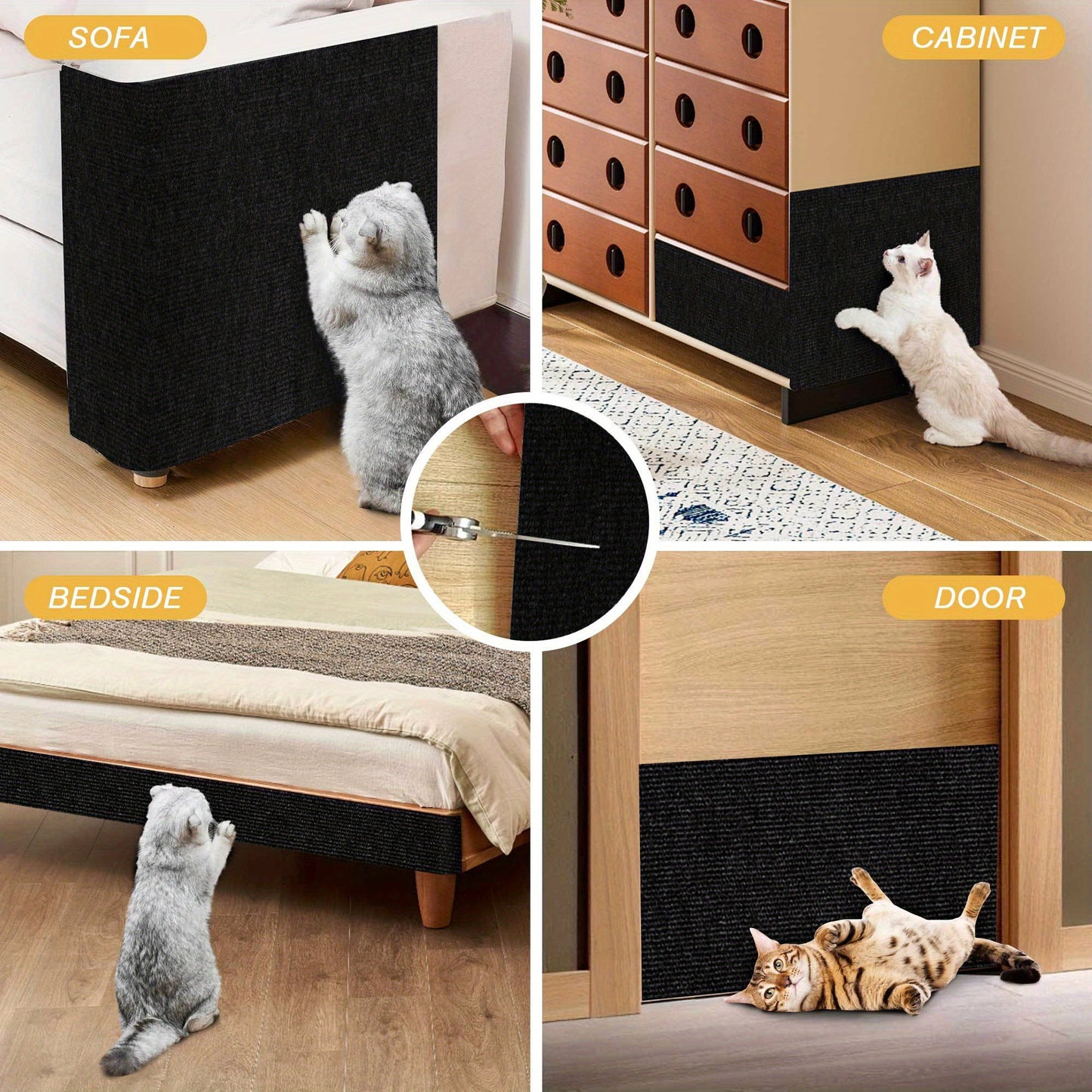 FurniGuard Self-Adhesive Cat Scratching Pad – Durable Polyester Protection for Furniture (YK418377) 🐾