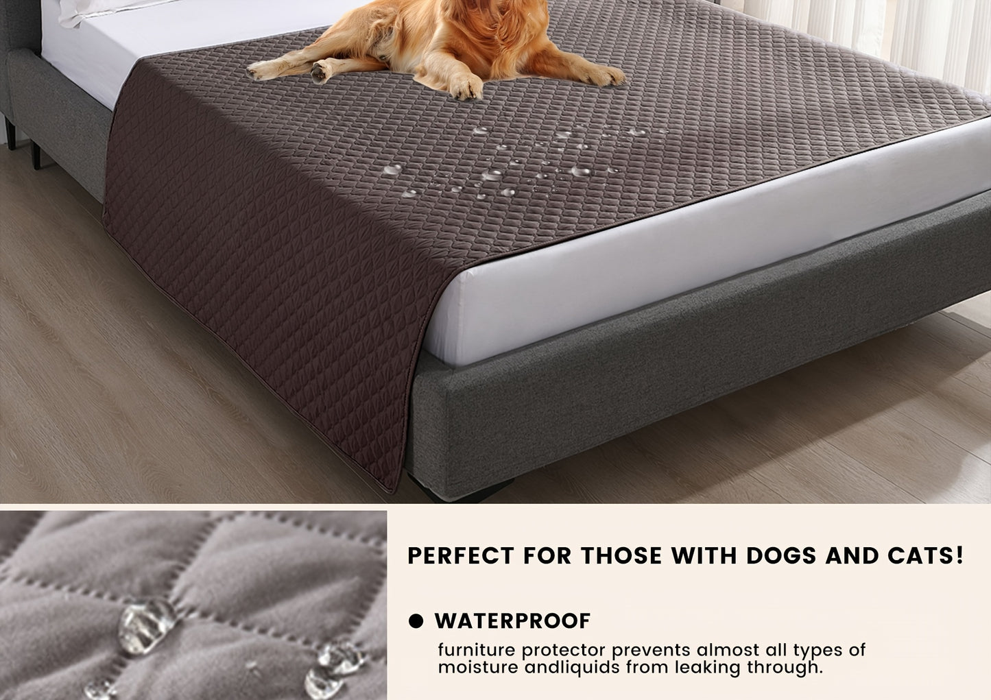 PawDry Protector Waterproof & Non-Slip Dog Bed Cover – Rectangle Design for All Breeds