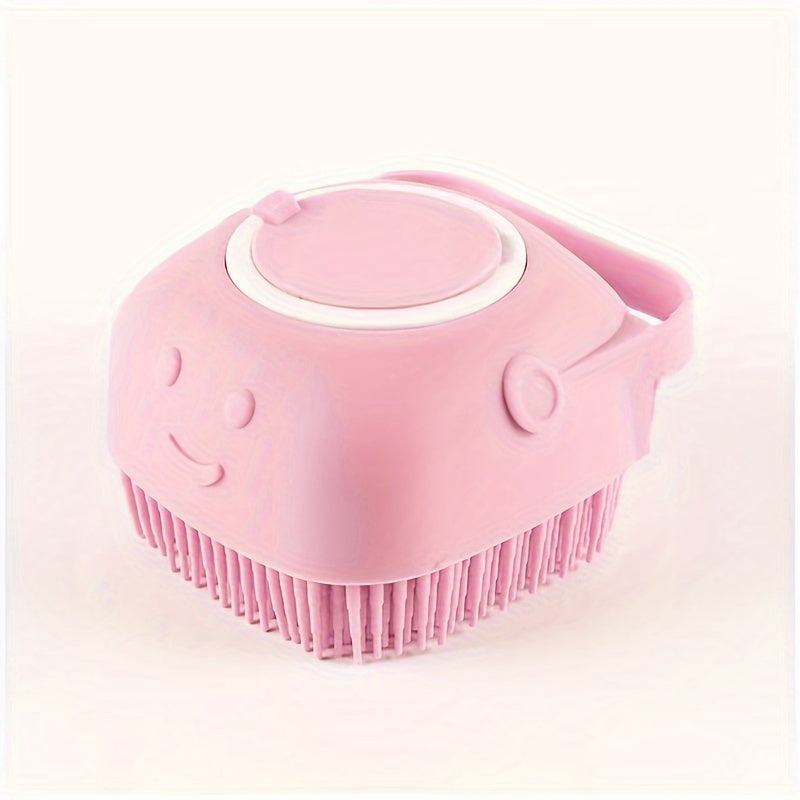 Pet Bliss Gentle Massage Bath Comb – Silicone Shampoo Brush with Built-In Dispenser for Dogs & Cats (No Batteries Required) 🐾✨